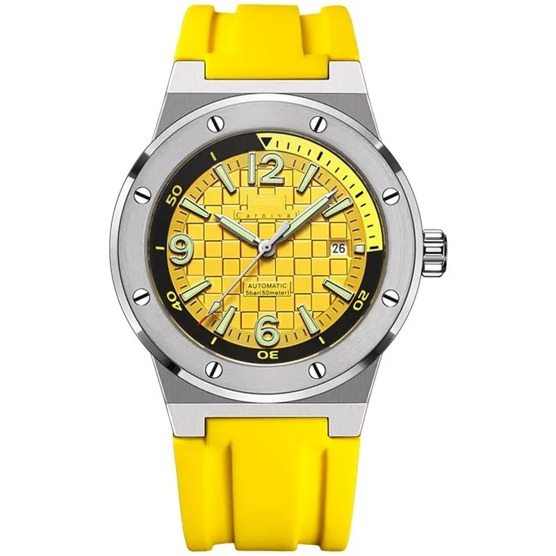 5ATM Automatic Mechanical Watch Silicone Strap