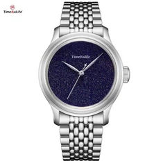 Aventurine Edelstein Stein Zifferblatt mechanische Unisex Uhr OEM -Benutzerdefinierter