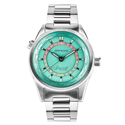 Custom hochwertige formelle Gelegenheits -Herren -Uhr Automatische Uhr mit Macaron Dial Dial