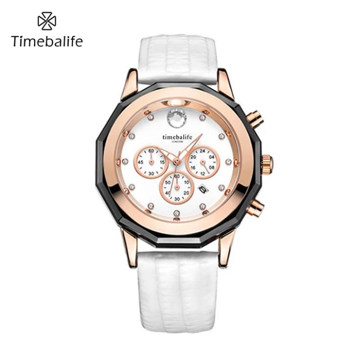 Edelstahl Chronograph Damenuhr