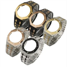 Adapt To Cassio GA-2100/2110 Farm Oak Modified AP Zweifarbiges Metallgehäusearmband Uhrenzubehör